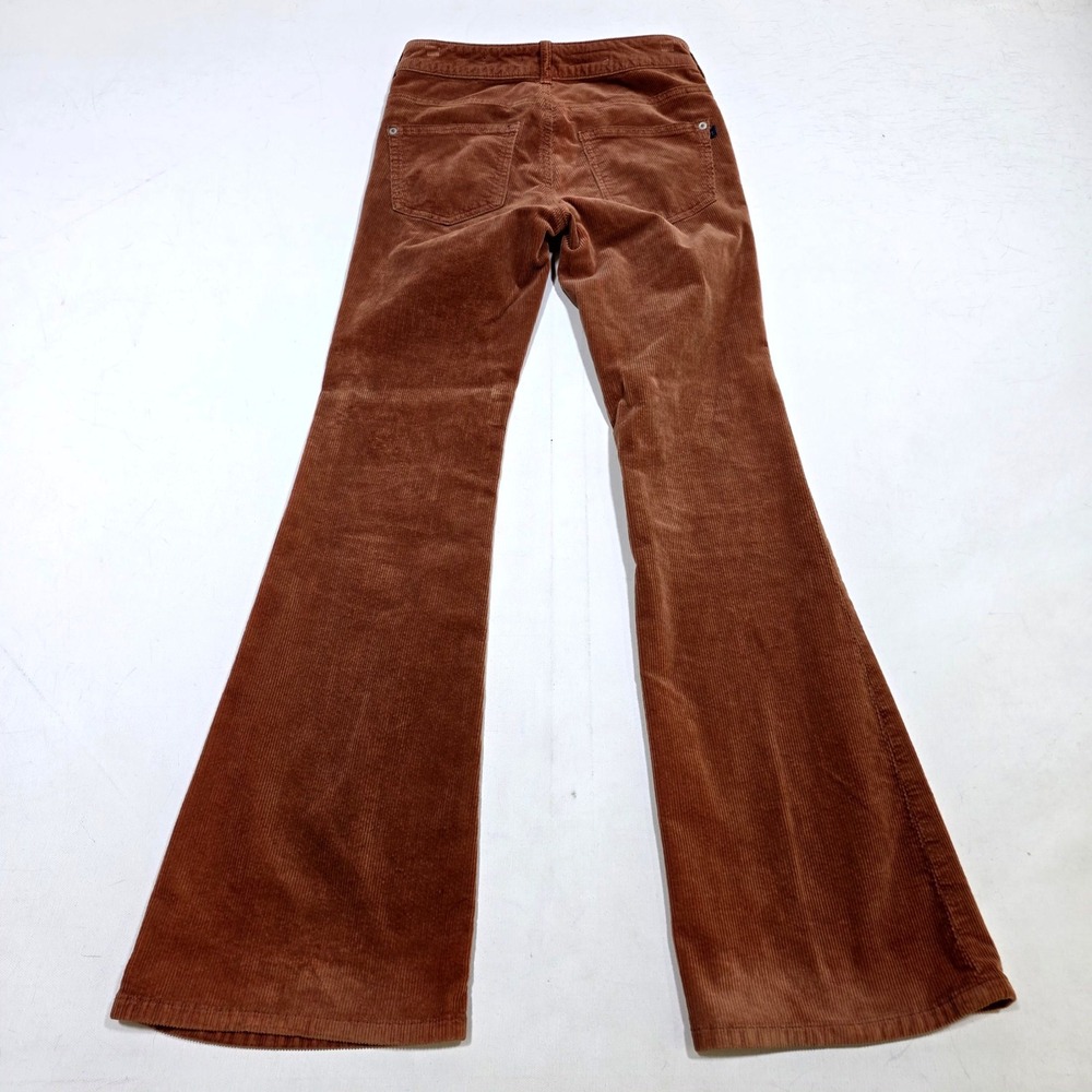 Pilcro Corduroy Pants Womens 26 Brown Slim Boyfriend Flare Leg Boho Retro 70s - Picture 2 of 9